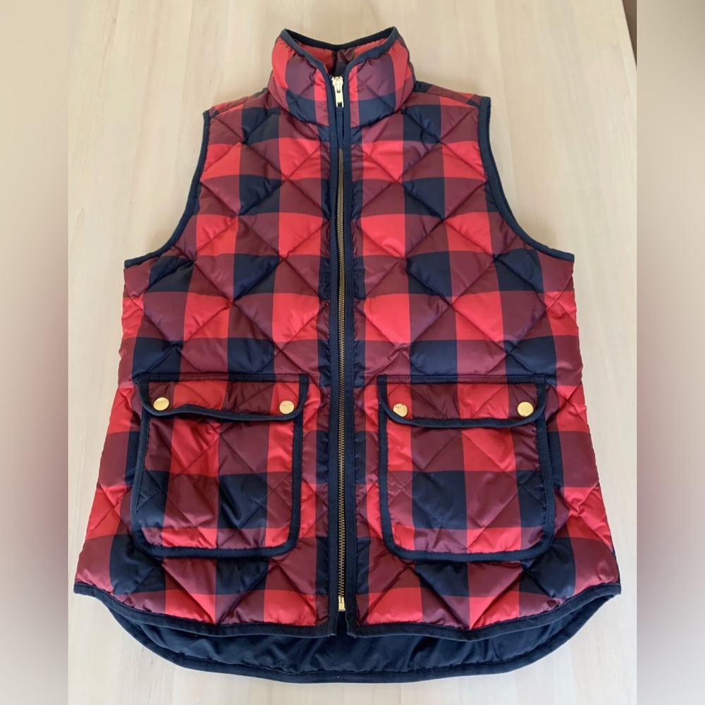 J. Crew Down Vest in Buffalo Check